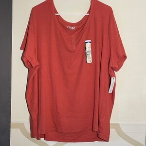 NWT Terra & Sky Women's Red Short Sleeve Tee - Size 4X